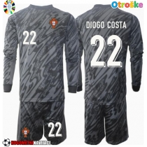 Otroške Nogometnih dresov Portugalska Diogo Costa #22 Vratar Gostujoči EP 2024 Dolgi rokavi (+ hlače)